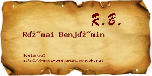 Rémai Benjámin névjegykártya